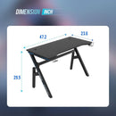 47 Inch Carbon Fiber Gaming Desk with Cup Holder