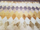 Modern Tibetan Rug 8.6 x 11, Wool and Silk, Multicolor, Diamond Panel Design