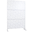Outdoor & Indoor Privacy Screen Metal Privacy Screen 76' H×48' W, Freestanding Decorative Privacy Screen for Deck Balcony Patio, Privacy Fence Panels for Outside Lawn Garden PS120 WHITE