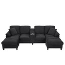 Modern U-Shaped Sectional Sofa With Storage Ottomans