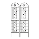 2 Pack Metal Garden Trellis 86.7' x 19.7' Rustproof Trellis for Climbing Plants Outdoor Flower Support Black