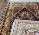 Semi Antique Persian Qum Silk Prayer Rug, Silk, Hand-Knotted, 3'6" x 5'