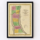 Vintage Map of Seneca County, New York 1829