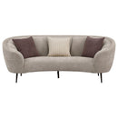Ellorie Upholstered Channel Back Curved Sofa Beige