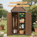 Outdoor Storage Cabinet 32.3'L X 21'W X 67'H, Garden Shed Tool Shed with Metal Frame Structure for Backyard Garden Patio Lawn (Brown)