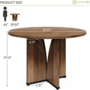 Round 39 Inch Dining Table Rustic Dark Brown Seats 2 To 4