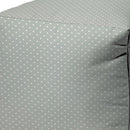 17" Turquoise Polyester Cube Polka Dots Indoor Outdoor Pouf Ottoman