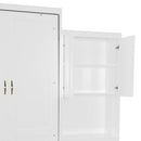 Queen Size Murphy Bed with Desk, Vanity and Cabinets, White
