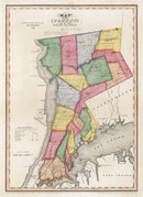 Vintage Map of Westchester County, New York 1839