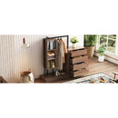 Wardrobe with 4 Drawers and 3 Shelves,Espresso