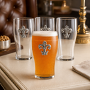 Fleur de Lis Beer Pint Glasses - Set of 4