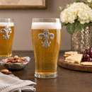 Fleur de Lis Beer Pint Glasses - Set of 4