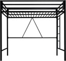 Loft Bed Twin Size Black With Ladder And Guardrail