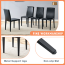 Table and chair set.71*35.4 inch White And Black Spliced Dining Table With Storage Function In The Middle Of The Table Legs.Paired With 8 Black PU Dining Chairs, Simple And Versatile.