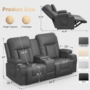 Two Seat Reclining Loveseat With Center Console USB Ports