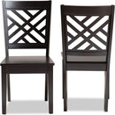 Caron Dark Brown Wood Dining Chairs Set Two Piece Collection