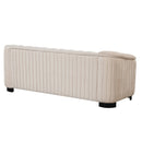 Modern Velvet Upholstered 3-Piece Sofa Set with Rubber Wood Legs in Beige