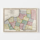 Vintage Map of Oswego County, New York 1840