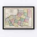 Vintage Map of Oswego County, New York 1840