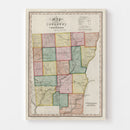 Vintage Map of Chenango County, New York 1840