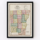 Vintage Map of Chenango County, New York 1840