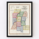 Vintage Map of Livingston County, New York 1840