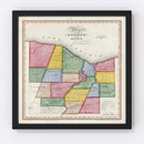 Vintage Map of Monroe County, New York 1840