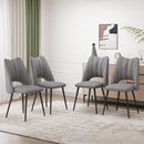 4-Chair Set Combination, Modern and Simple, With High Resilience Filling, Metal Legs, Adjustable Feet, Suitable For Kitchens and Dining Rooms,(Grey)