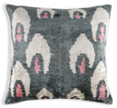 Gray & Blush Velvet Throw Pillow – 16x16 | Handmade Luxury