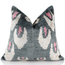Gray & Blush Velvet Throw Pillow – 16x16 | Handmade Luxury