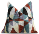 Handmade Geometric Velvet Throw Pillow – 16x16 Inch – Triangle Pattern