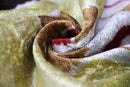 Retro Circle Silk Velvet Pillow 16x24 – Gold, Red & Maroon Luxe