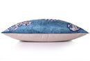 Handmade Blue Velvet Tiger Pillow – 16x24" Silk Accent Cushion