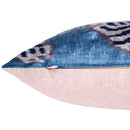 Handmade Blue Velvet Tiger Pillow – 16x24" Silk Accent Cushion