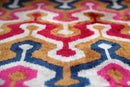 Handmade Geometric Velvet Pillow – 20x20" Pink & Gold Silk Cushion