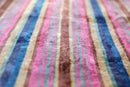 Handmade Striped Velvet Pillow – 16x24" Colorful Silk Cushion