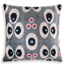 Gray Evil Eye Pattern Silk Velvet Pillow – 16x16 in