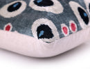 Gray Evil Eye Pattern Silk Velvet Pillow – 16x16 in