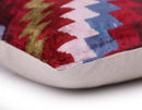 Handmade Velvet Houndstooth Pillow – 20x20" Red & Gold Silk Cushion