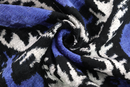 Handmade Ikat Velvet Pillow – 20x20" Blue & Black Silk Cushion