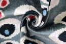 Gray Evil Eye Pattern Silk Velvet Pillow – 16x16 in