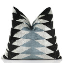 Handmade Black Gray Chevron Velvet Pillow – 16x24 in Luxury Accent