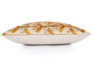 Handmade Velvet Tribal Pillow – 16x24" Gold & Ivory Silk Cushion