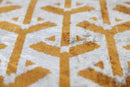 Handmade Velvet Tribal Pillow – 16x24" Gold & Ivory Silk Cushion