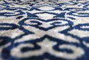 Indigo Ikat Velvet Pillow – Handmade 16x16 Square Accent Cushion