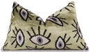 Surreal Eye Pattern Velvet Pillow – Handmade 16x24 Lumbar