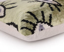 Handmade Evil Eye Silk Velvet Pillow – 16x16 Green & Black Cushion