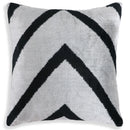 Chevron V Black & White Velvet Pillow – 16x16 Modern Handmade Throw Cushion