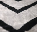 Chevron V Black & White Velvet Pillow – 16x16 Modern Handmade Throw Cushion