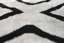Modern Black & White Chevron Ikat Velvet Pillow – 16x16 Handmade Cushion